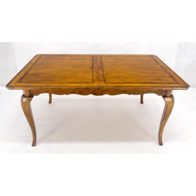 Chestnut and Cherry Country French Cabriole Leg 2x18" Leaves Dining Table MINT For Sale - Image 6 of 12