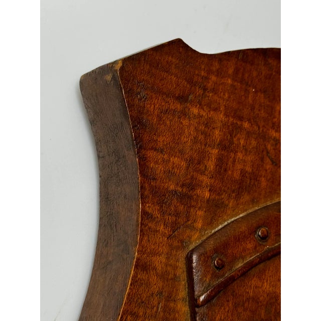 C1919 Hand-Carved Heraldic School Crest Plaque — Rivington & Blackrod Grammar School, Lancashire Wall Crest Sculpture For Sale - Image 18 of 18