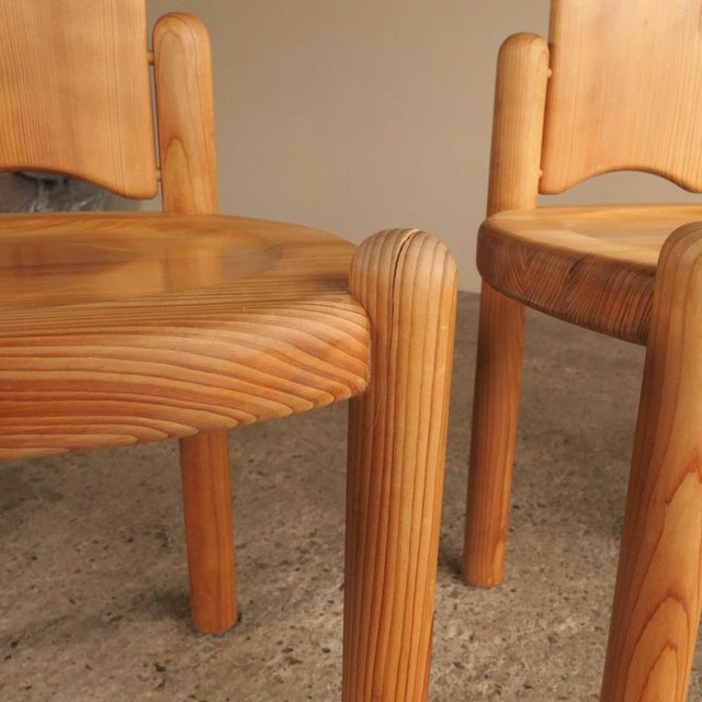 Wood Vintage Dining Chairs in Pine For Sale - Image 7 of 17
