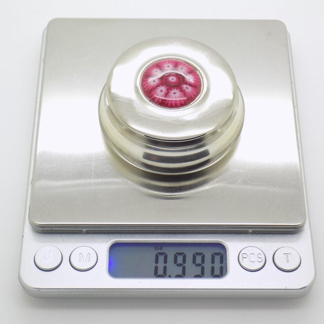 Vintage Italian Handmade Genuine Silver & Murrina Glass Pill Snuff Trinket Decorative Box For Sale - Image 11 of 12