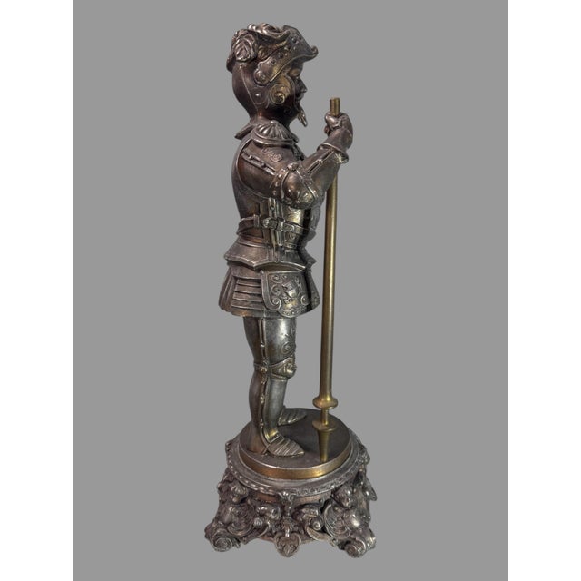 Early 20th Century Antique Victorian Figural Cast Metal Statue of a Knight or Gladiator For Sale - Image 5 of 8