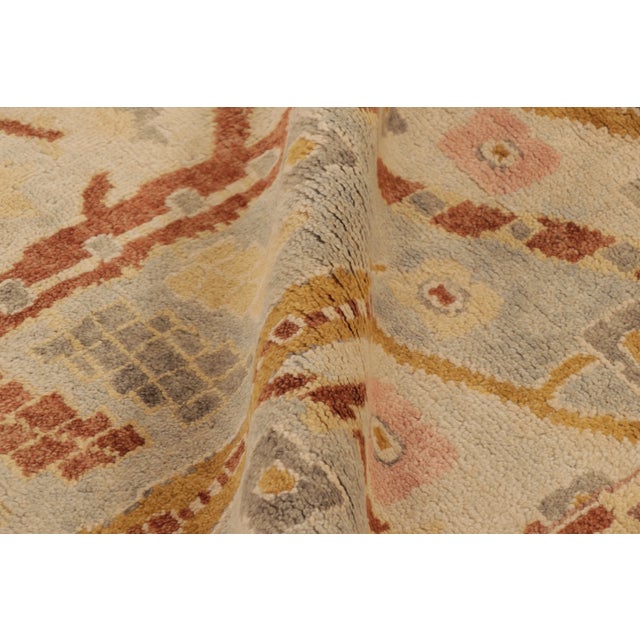 Textile Contemporary Oushak Style Wool Rug in Beige & Brown, by Rug & Kilim, India For Sale - Image 7 of 10
