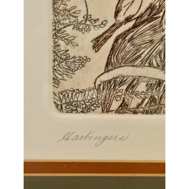 1970s Dolores Trenner Multi-Color Etching "Harbingers" Hand Signed, Framed and Matted For Sale - Image 5 of 10
