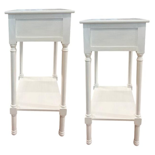 Ornamental & Decorative Materials Faux Bamboo One-Drawer Nightstands – Pair For Sale - Image 7 of 8