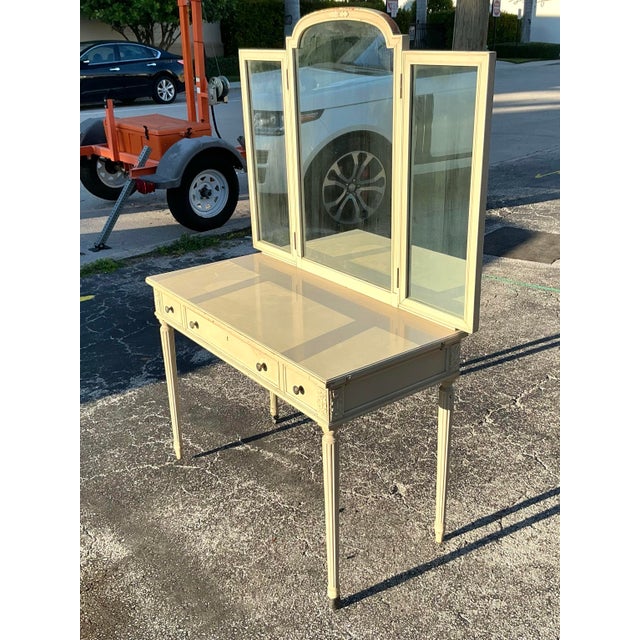 Beige Vintage Neoclassical Irving and Casson Davenport Mirror Vanity For Sale - Image 8 of 10