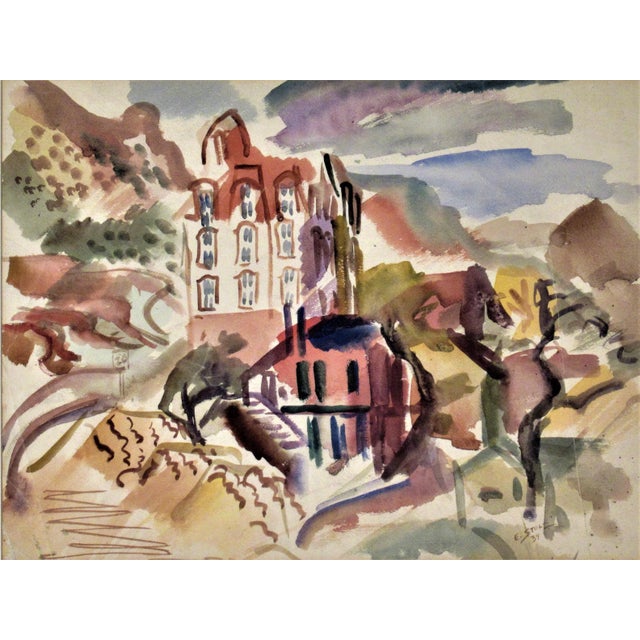 This artwork " Landscape " 1939 is a watercolor on paper by noted California (German/American) artist Ernst Stolz,...