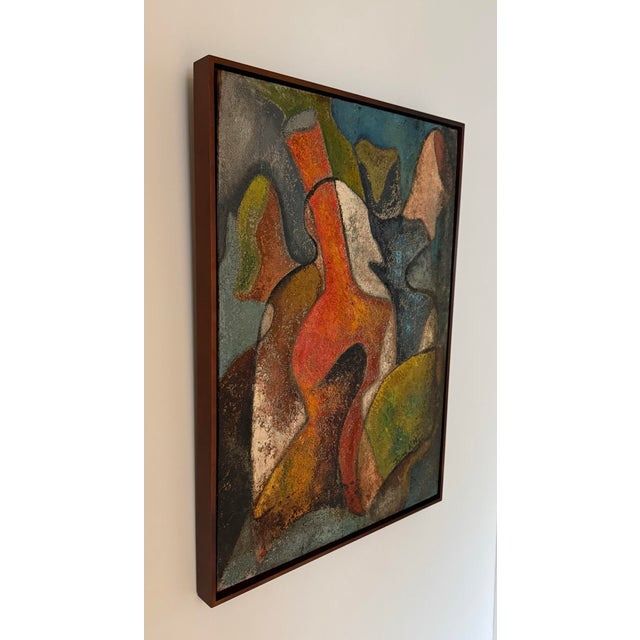 Vintage Mid Century Original Abstract Painting on Board For Sale - Image 10 of 12