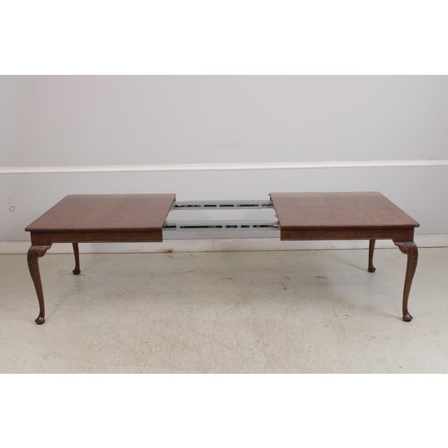 Baker Stately Homes Walnut Dining Room Table For Sale - Image 11 of 17
