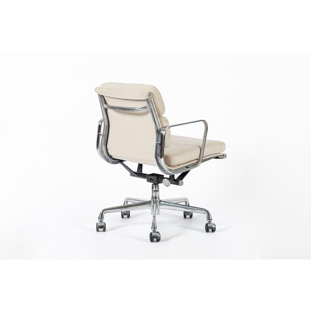 Early 21st Century Eames for Herman Miller Tan Cream Office Chair in Schumacher Vegan Suede For Sale - Image 5 of 13