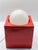 A rare table lamp produced by the Italian firm Il Picchio. The base is made of glossy red glazed ceramic and features a...