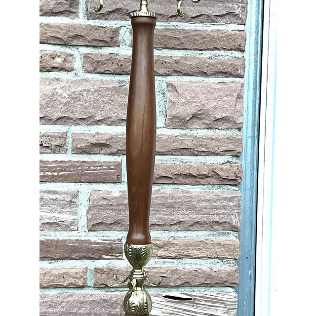 1950s Brass & Wood Coat Rack, 1950s For Sale - Image 5 of 11