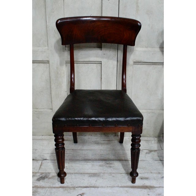 Regency Dark Oak and Oilcloth Chairs, 1830, Set of 2 For Sale - Image 9 of 10