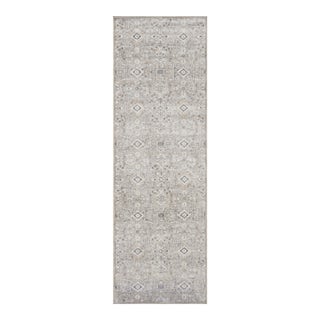 Amber Lewis x Loloi Zuma Silver / Sky 2'-7" x 7'-9" Runner Rug For Sale
