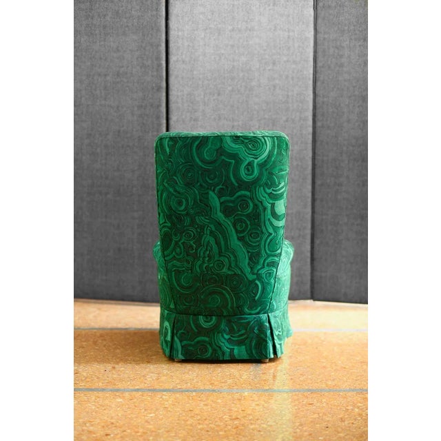 Set of Lounge Chairs in Tony Duquette Green Fabrics, 1980s For Sale - Image 4 of 7