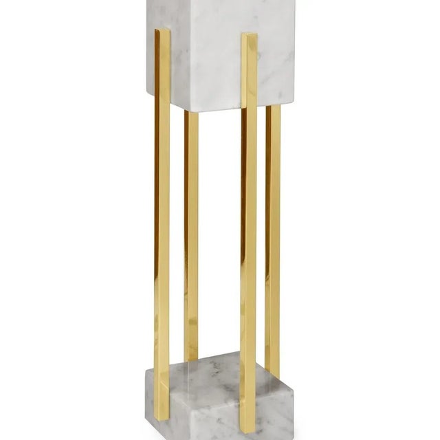 Looshaus Carrara Marble and Brass Table Lamp by Insidherland For Sale - Image 4 of 6