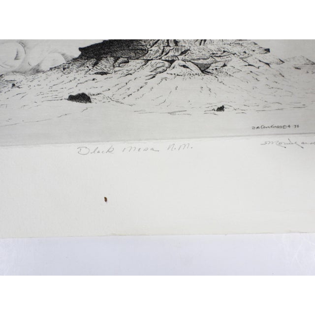 American 1974 Black Mesa New Mexico Landscape Etching For Sale - Image 3 of 7