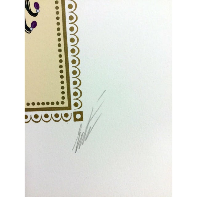 Mid-Century Modern Mid Century Modern Deco Unframed Scheherezade 6 Harem Erte Signed Lithograph For Sale - Image 3 of 4