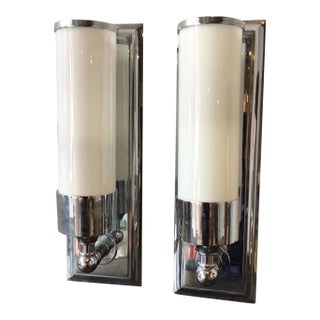 Early 21st Century Urban Archeology Polished Chrome Loft Sconces - A Pair For Sale