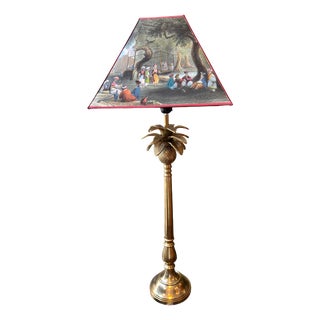 Palm Tree Lamp with Carré Lampshade by Tillier For Sale