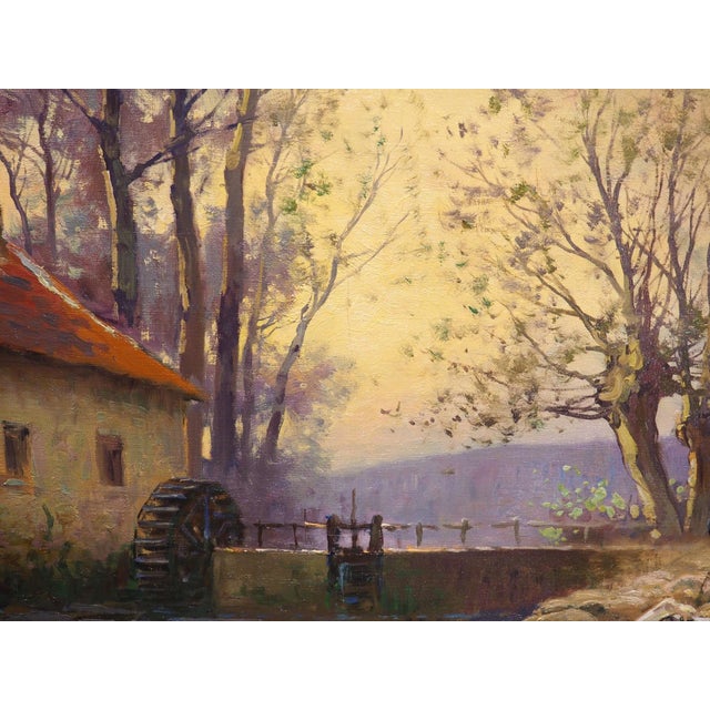 19th Century French Pastoral Oil Painting, the Shepherd and His Flock by Derians For Sale - Image 17 of 18