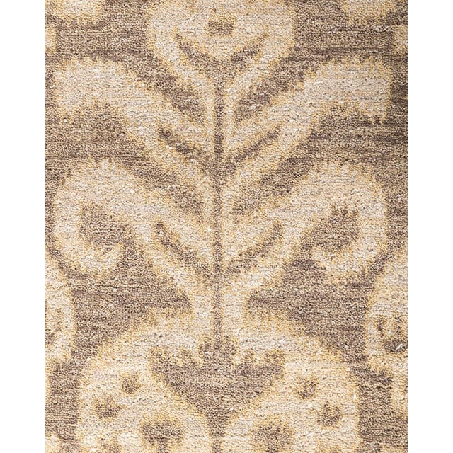 Traditional Ikat, One-of-a-Kind Hand-Knotted Area Rug - Gray, 8' 2" x 10' 2" For Sale - Image 3 of 8