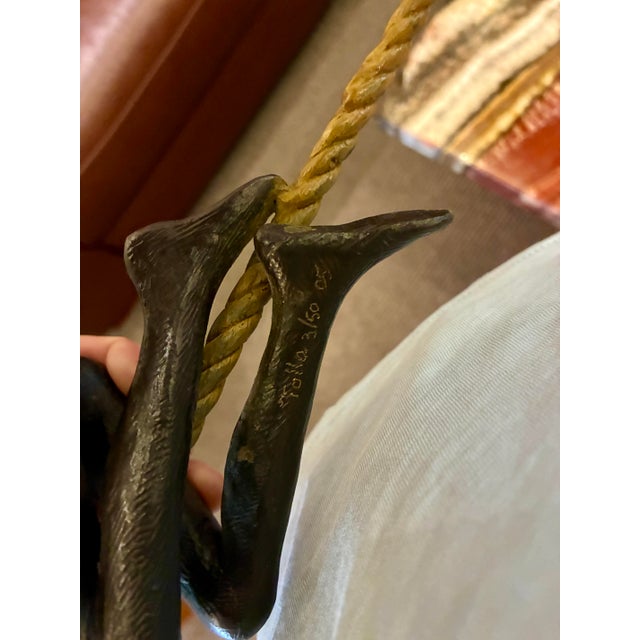 Tolla Inbar Bronze “Climber on Rope” Sculpture (2005) — 28” Tabletop Figure — Signed For Sale In Los Angeles - Image 6 of 6