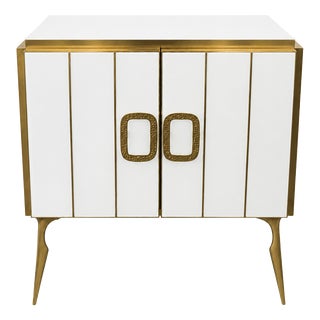 Vintage Two-Door Glass Sideboard, 1980s For Sale