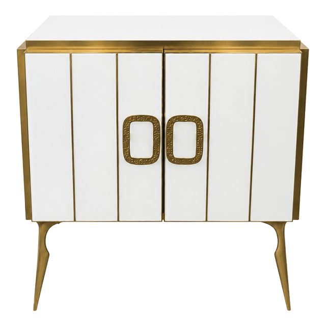 Vintage Two-Door Glass Sideboard, 1980s For Sale
