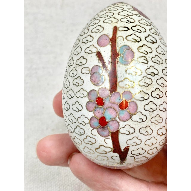 Vintage Cloisonné Egg With Stand For Sale - Image 9 of 10