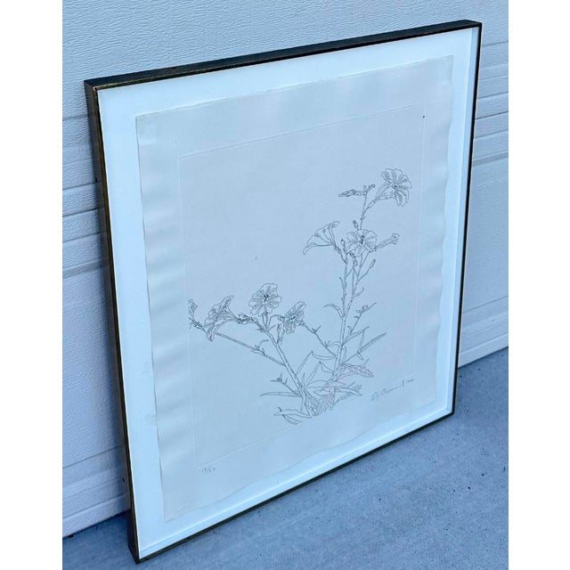 Ed Baynard (American, 1940–2016) Floral, Flowers Etching Framed For Sale - Image 10 of 12