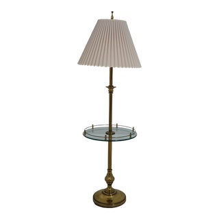 Stiffell Rembrandt Brass & Glass Table Floor Lamp For Sale