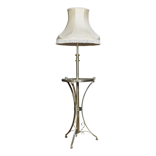 Brass and Onyx Adjustable Standard Lamp For Sale