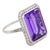 Contemporary 9.45 Carat Amethyst Diamond Platinum Cocktail Ring, Size 7.5 For Sale - Image 4 of 6