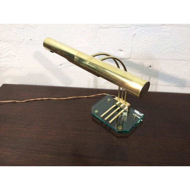 1980s Brass & Glass Table Lamp For Sale - Image 4 of 11