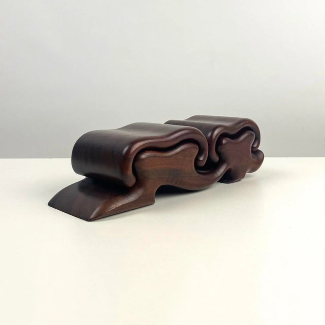 1970s 1970s Marilyn and Fred Buss Puzzle Jewelry Box in Black Walnut For Sale - Image 5 of 13