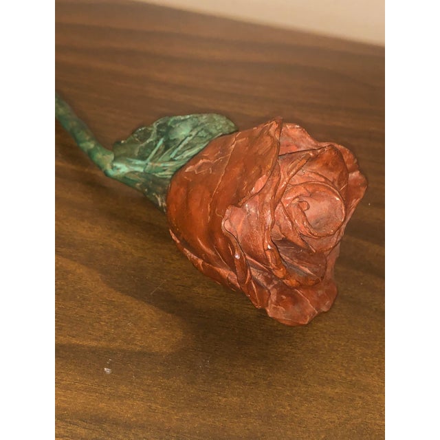 Mid-Century Modern Late 20th Century Brutalist Cast Iron Rose Sculpture For Sale - Image 3 of 11