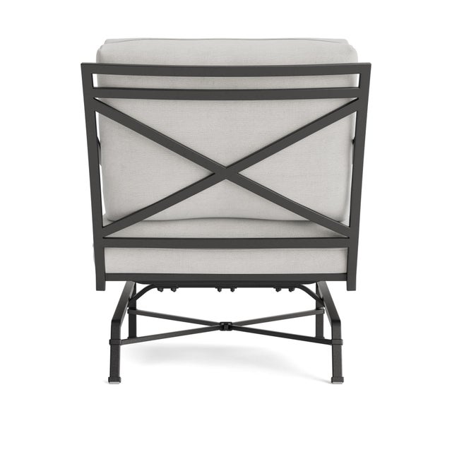 Brown Jordan Brown Jordan Venetian Motion Lounge Chair, Textured Pewter frame with Fusion Dove fabric For Sale - Image 4 of 11