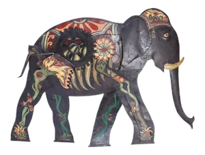 Large Metal Elephant Wall Sculpture