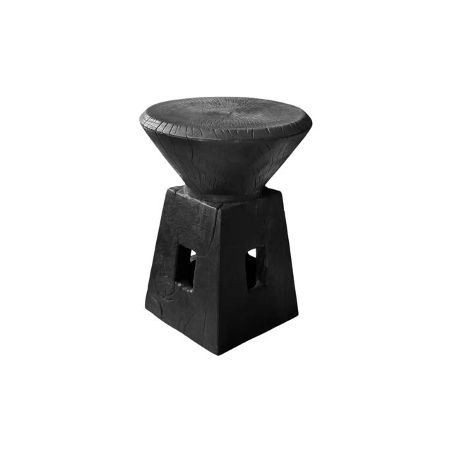 Not Yet Made - Made To Order Sculptural Side Table, Mango Wood, Modern Organic, Burnt Finish For Sale - Image 5 of 6