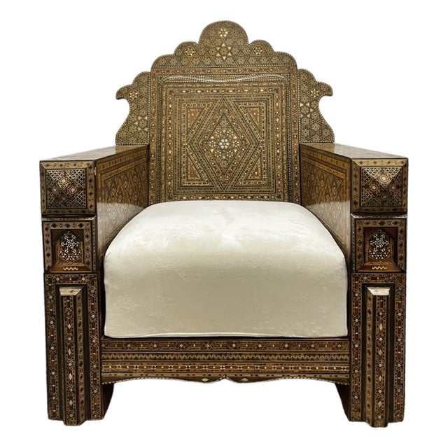 19th Century Syrian Marquetry Armchair For Sale