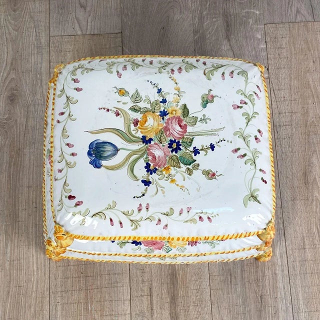 Faïence Footstool, France Circa 1910 For Sale In San Francisco - Image 6 of 9