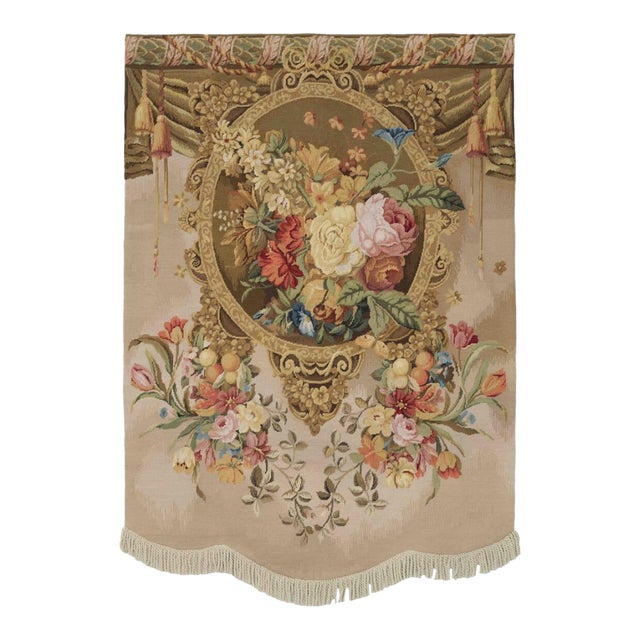 Blossom With Fringe Needlepoint Tapestry - 165 X 114 Cm (5'4" X 3'7") - Requires Rod Size 3 For Sale