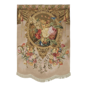 Blossom With Fringe Needlepoint Tapestry - 165 X 114 Cm (5'4" X 3'7") - Requires Rod Size 3