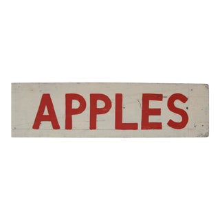 Vintage Farmstand Apples Sign For Sale
