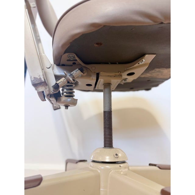 Metal 1957 Mid-Century Industrial Adjustable Task Chair, American For Sale - Image 7 of 12