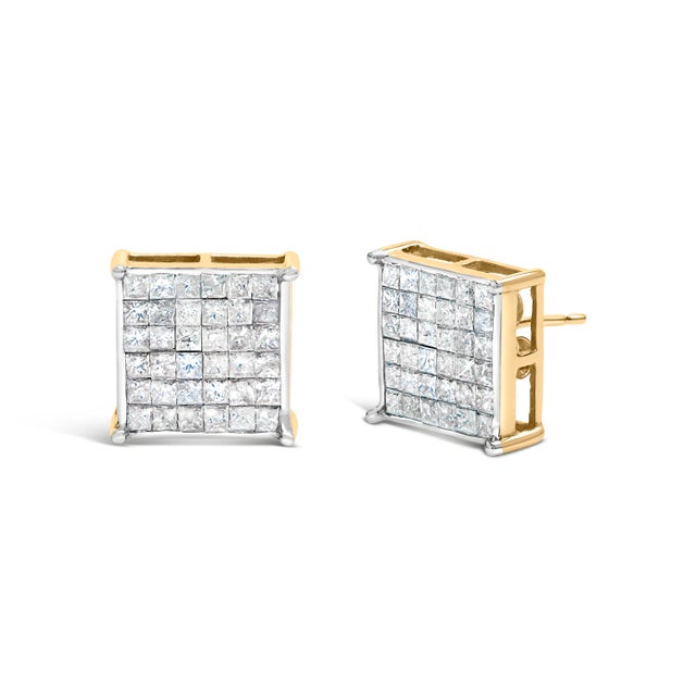 Indulge in the timeless elegance of these exquisite stud earrings, masterfully crafted from luxurious 10K yellow gold....