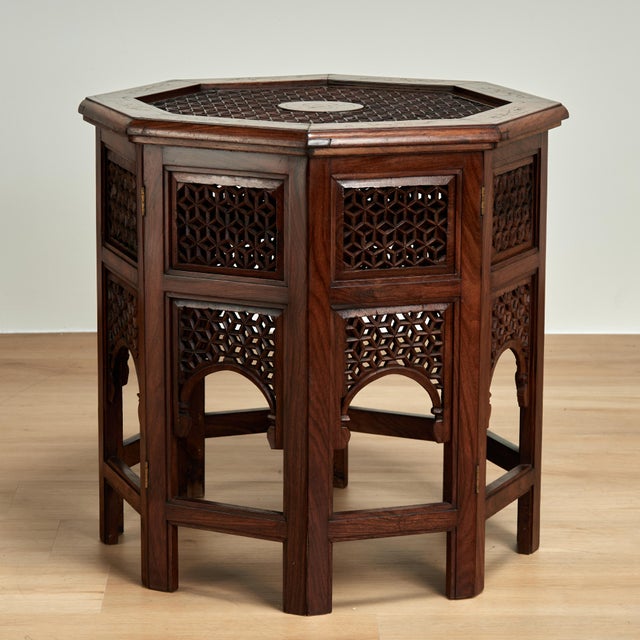 Brown Antique Anglo Indian Inlaid Stand or Table For Sale - Image 8 of 12