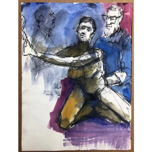 Contemporary 1970s John Reilly Female Nude Watercolor For Sale - Image 3 of 3