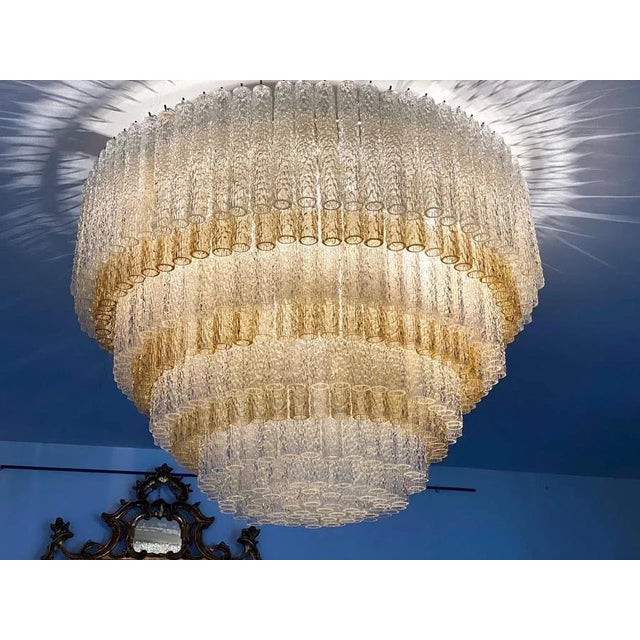 Murano Glass Chandelier by Gino Poli for Aureliano Toso For Sale - Image 4 of 14