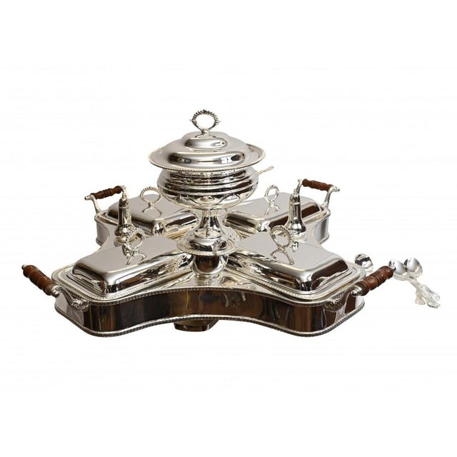 Art Deco Bain Marie Plated Lazy Susan Silver Plate Food Server For Sale - Image 12 of 12